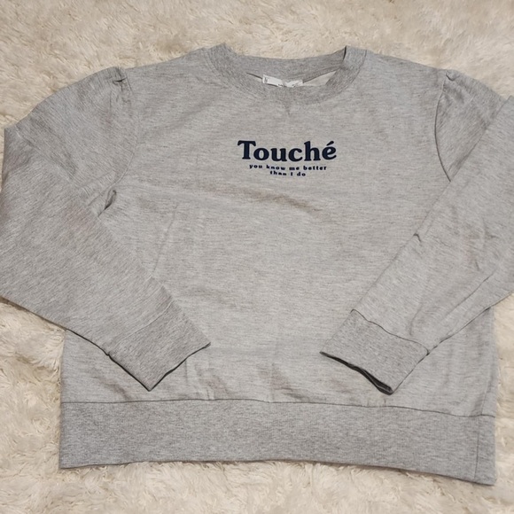 Mango MNG Touché Size Large (Runs Small) Gray Women’s Sweatshirt NWOT*** - Picture 2 of 7